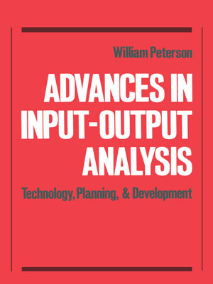 cover image of Advances in Input-Output Analysis